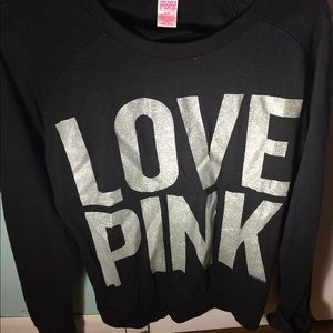 PINK Victoria’s Secret Black Love Pink Crewneck